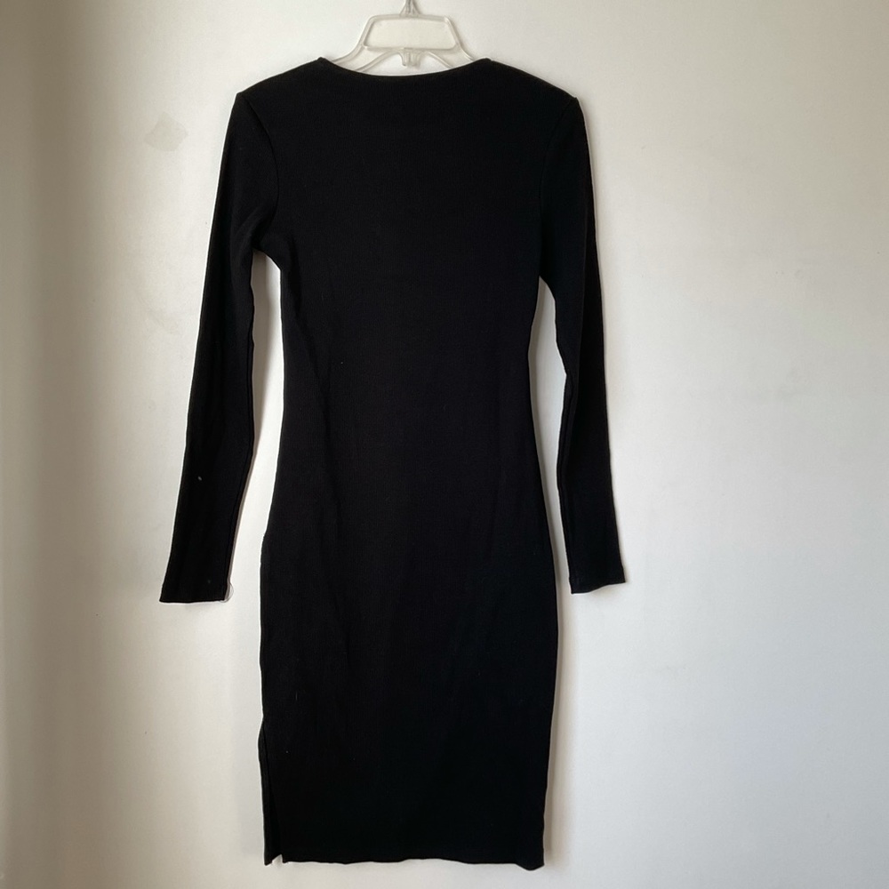Princess Polly Lioness Black Don't Blame Me Long Sleeve Side Slit Dress S - Picture 8 of 8